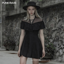 Gothic dress summer short sleeve patchwork mesh black sexy mini new navy dance fancy new fashion lady dresses OPQ-533 Punk Rave
